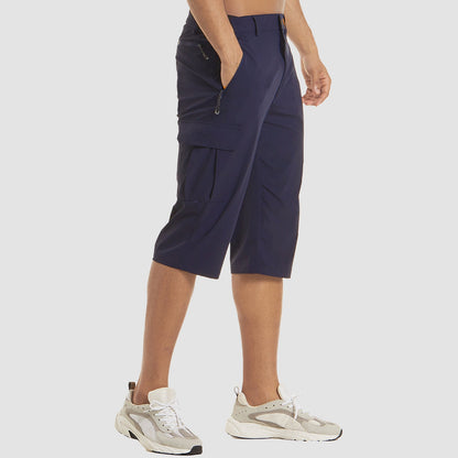 Sutton | Men's Cargo Pocket Casual Knee Length Shorts in Dark Navy