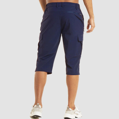 Sutton | Men's Cargo Pocket Casual Knee Length Shorts in Dark Navy