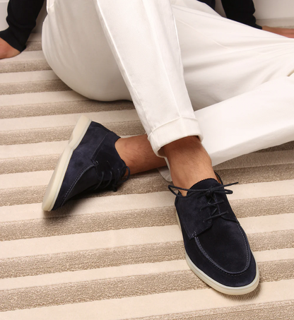 Beckett | Men's Lace Up Suede Casual Walking Shoes in Navy