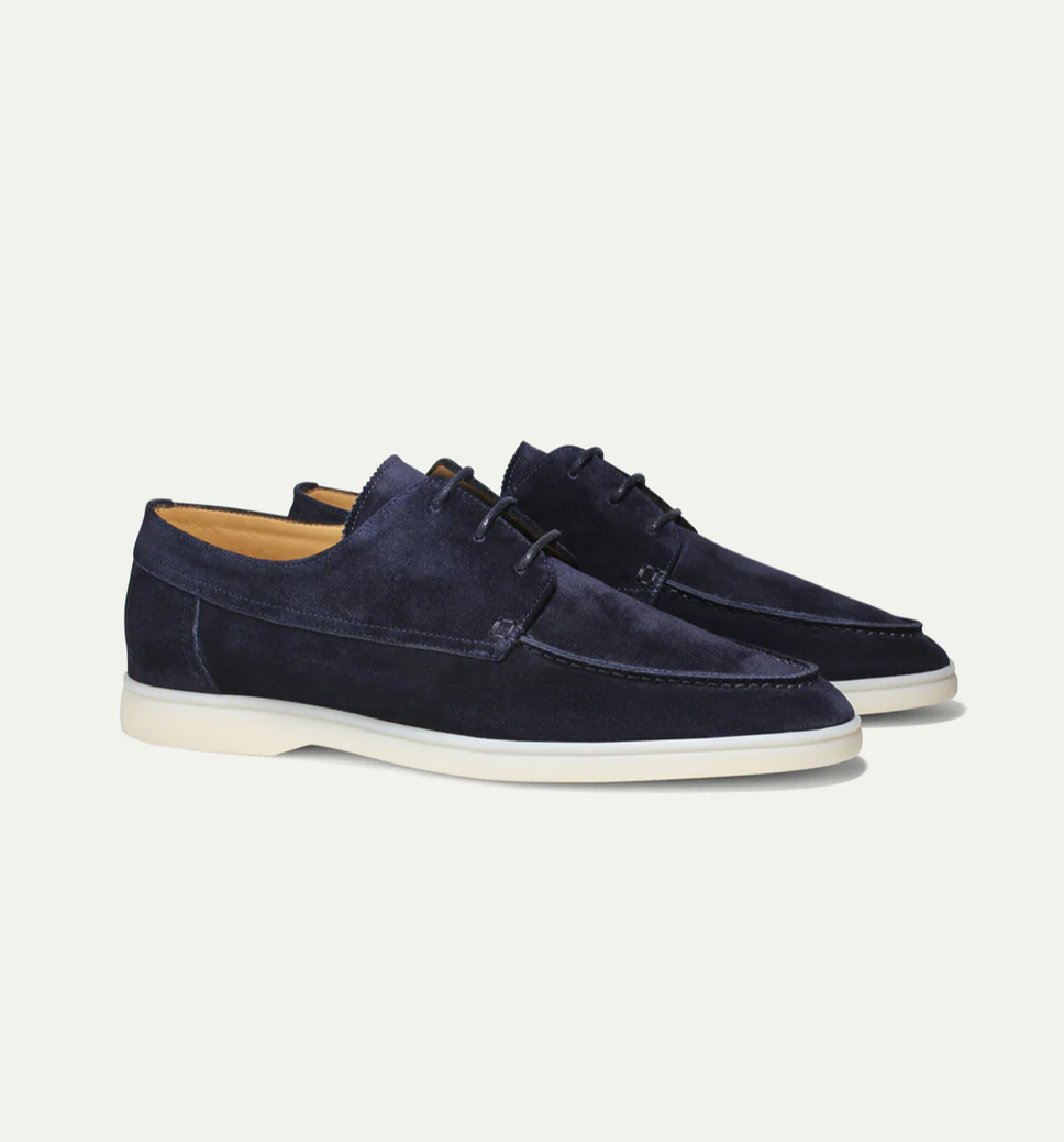 Beckett | Men's Lace Up Suede Casual Walking Shoes in Navy
