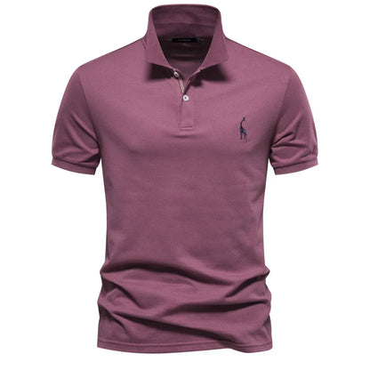 Beckett | Men's Short Sleeve Button Polo Shirt in Mauve