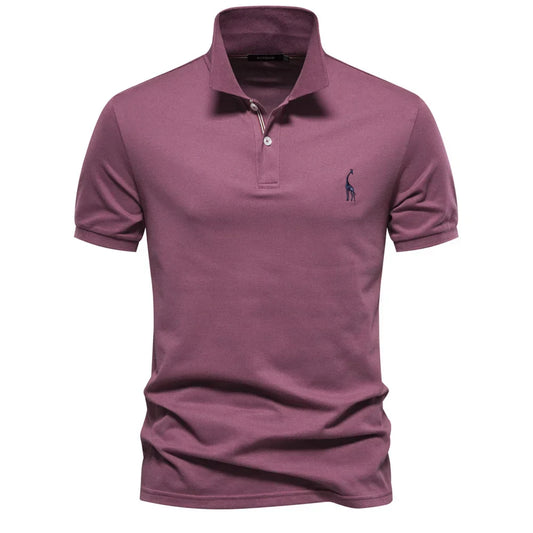 Beckett | Men's Short Sleeve Button Polo Shirt in Mauve