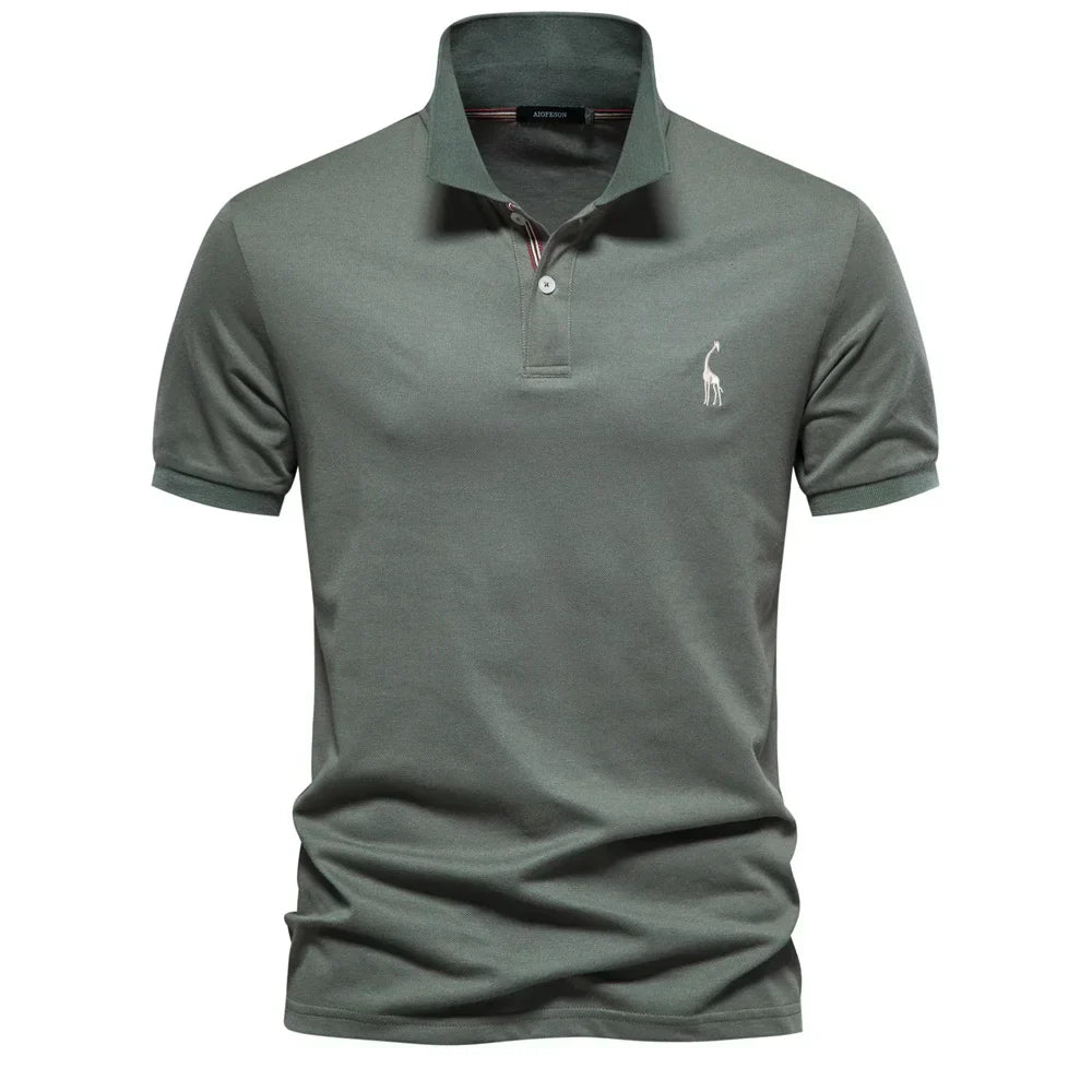 Beckett | Men's Short Sleeve Button Polo Shirt in Mauve