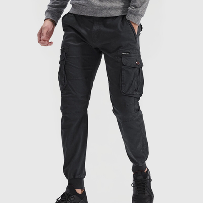 Kaius | Men's Slim Fit Light Grey Cargo Pocket Casual Pants