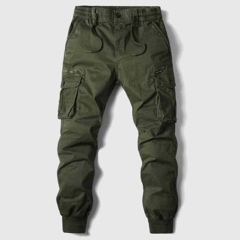 Kaius | Men's Slim Fit Light Grey Cargo Pocket Casual Pants