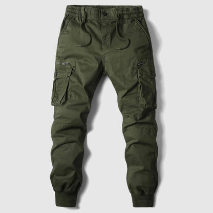 Kaius | Men's Slim Fit Light Grey Cargo Pocket Casual Pants