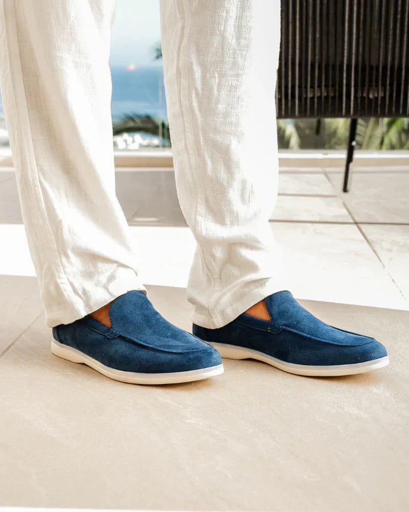 Asher | Men's Casual Slip On Comfort Loafer in Suede Beige