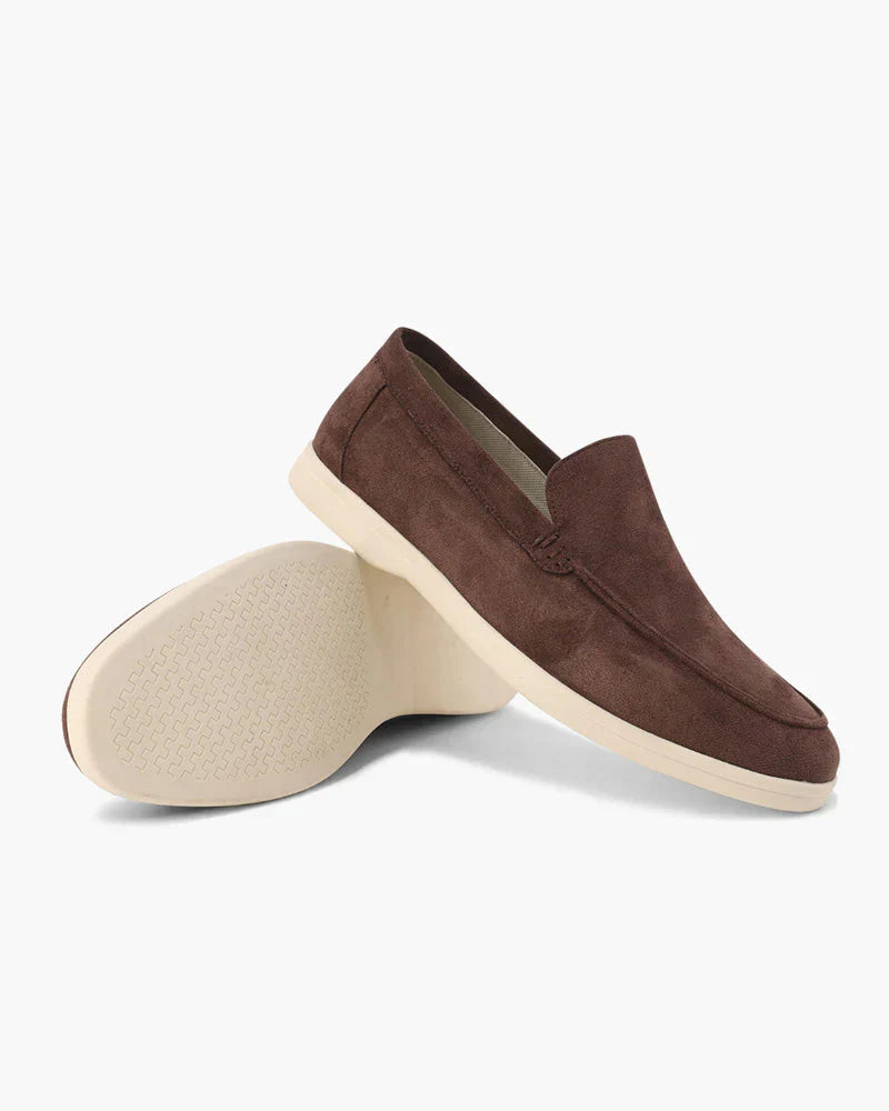 Asher | Men's Casual Slip On Comfort Loafer in Suede Beige