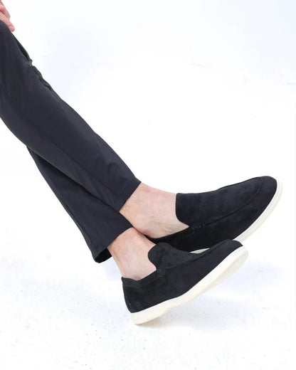 Asher | Men's Casual Slip On Comfort Loafer in Suede Beige