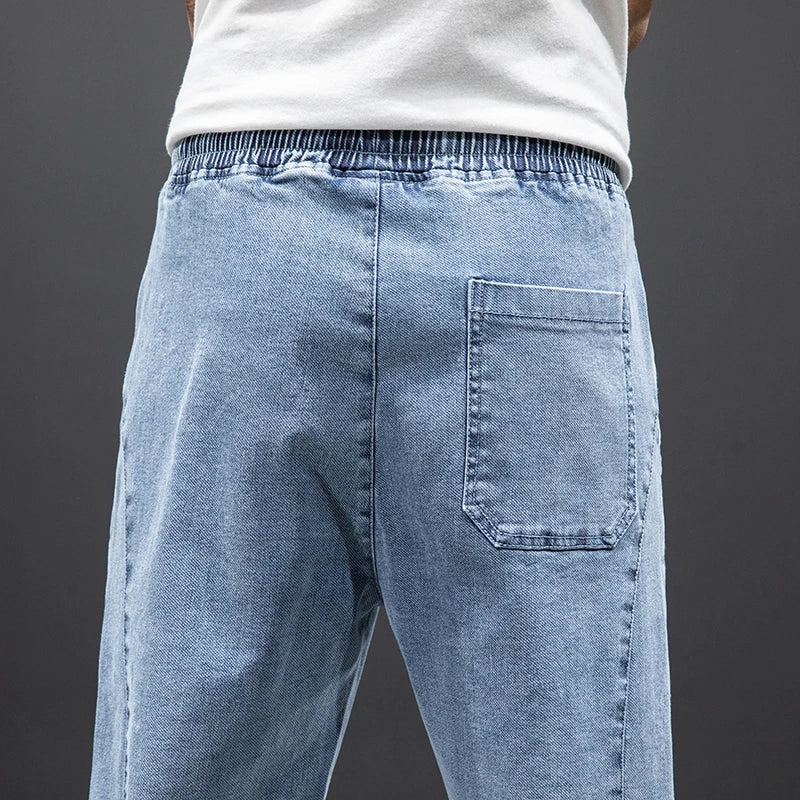 Kai | Light Wash Men's Drawstring Jogger Fit Casual Jeans Pants