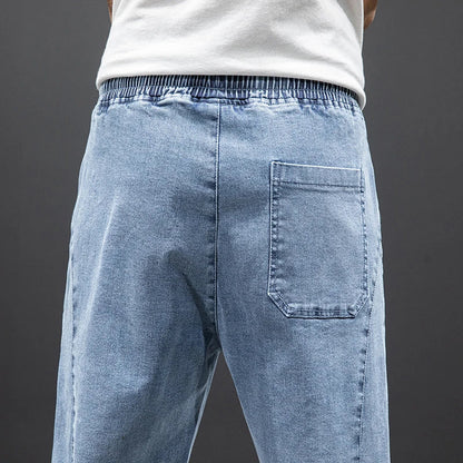 Kai | Light Wash Men's Drawstring Jogger Fit Casual Jeans Pants