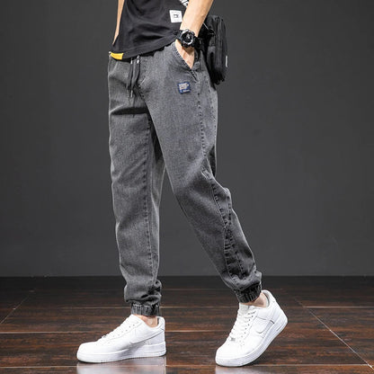 Kai | Light Wash Men's Drawstring Jogger Fit Casual Jeans Pants