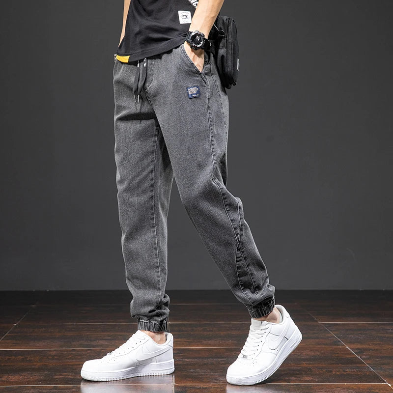Kai | Light Wash Men's Drawstring Jogger Fit Casual Jeans Pants