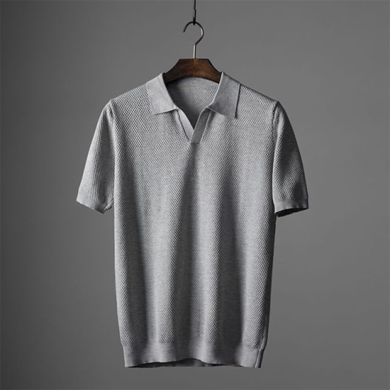 Sage | Men's Textured Short Sleeve Classic Olive Polo Shirt