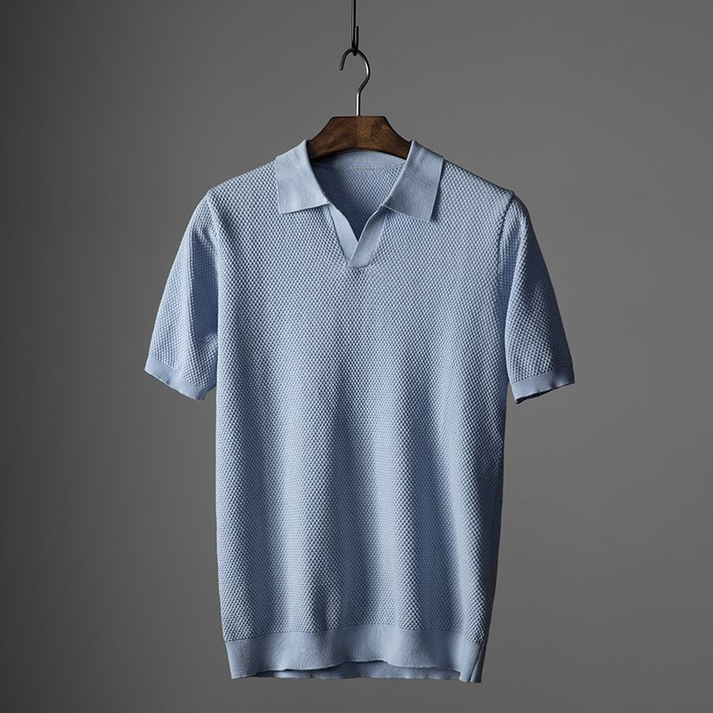 Sage | Men's Textured Short Sleeve Classic Olive Polo Shirt