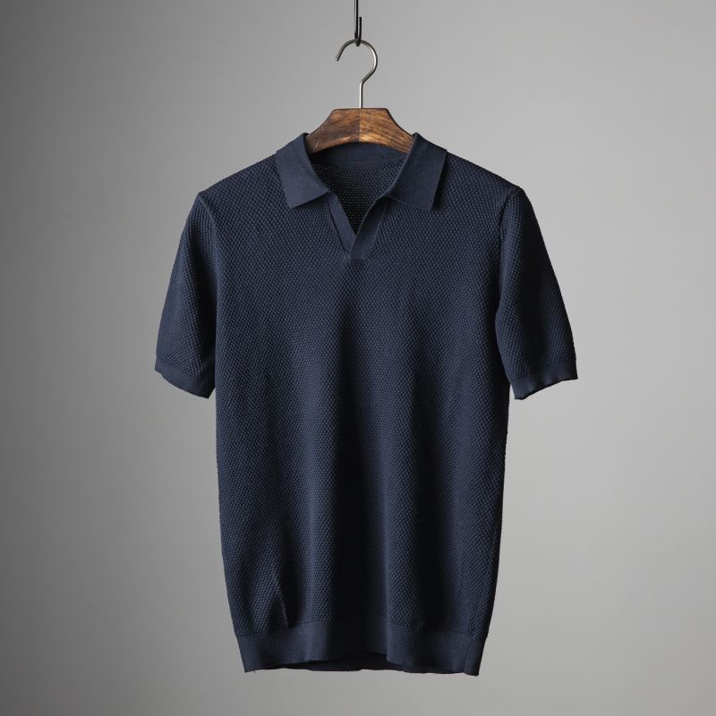 Sage | Men's Textured Short Sleeve Classic Olive Polo Shirt