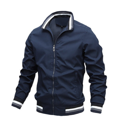 Beckett | Men's Zip Up Casual Classic Bomber Jacket in Black
