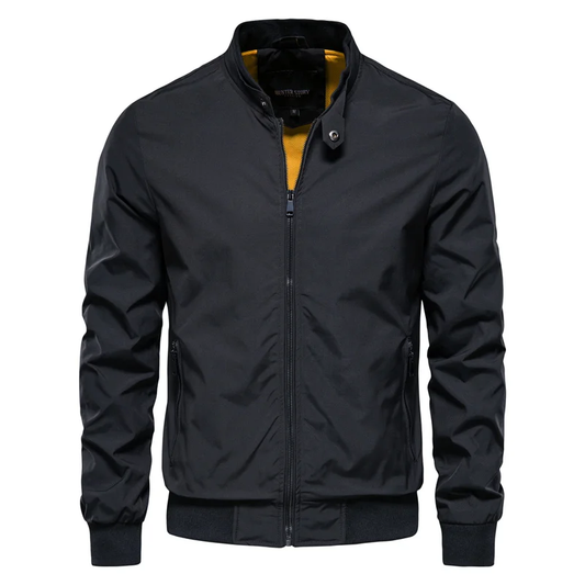 Astrid | Women's Black Zip Up Bomber Jacket in Lightweight Material - Sleek Design