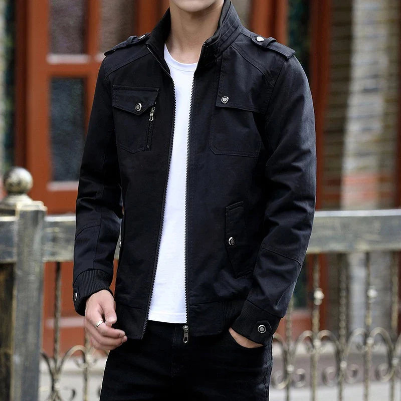 Kairos | Tan Luxury Zip Up Casual Bomber Jacket for Men