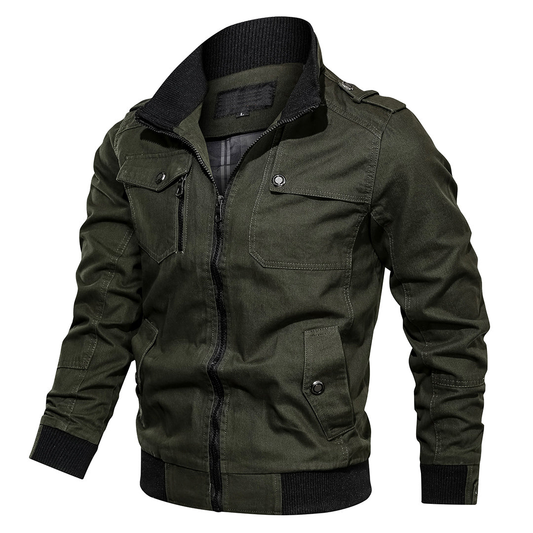 Kairos | Tan Luxury Zip Up Casual Bomber Jacket for Men