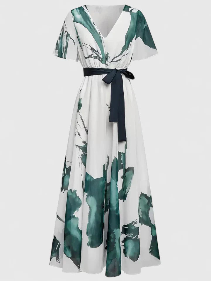 Calanthir | Elegant Green Marble Sophisticated Dress
