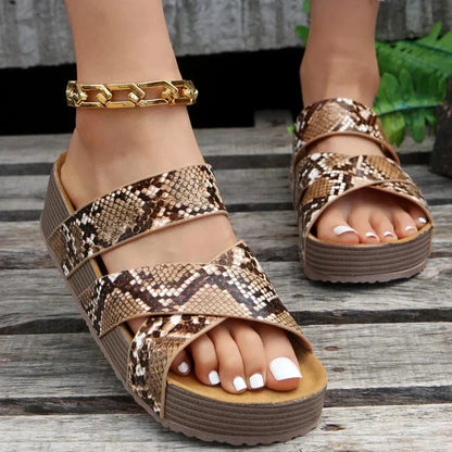 Calantha | Brown Woven Orthopedic Sandals