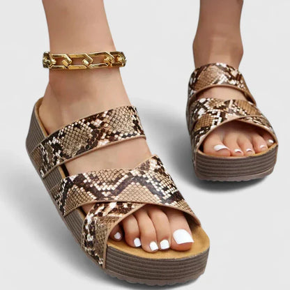Calantha | Beige Woven Orthopedic Sandals