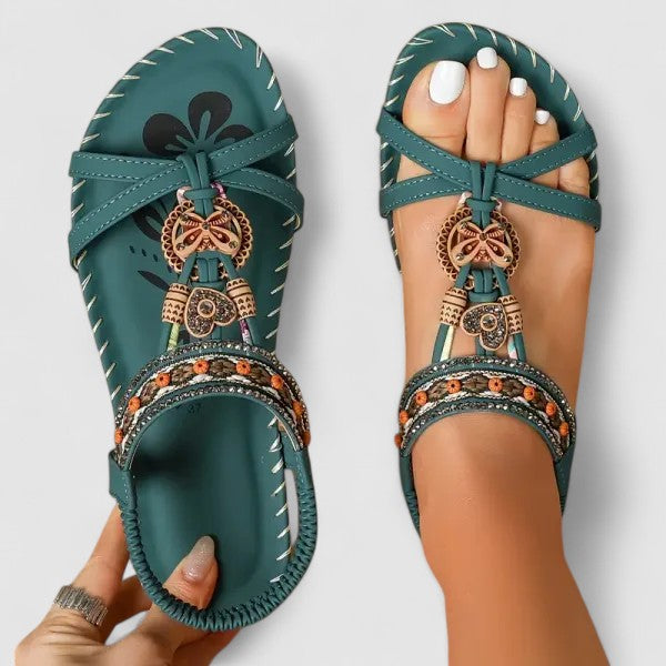 Calantha | Red Strappy Orthopedic Sandals