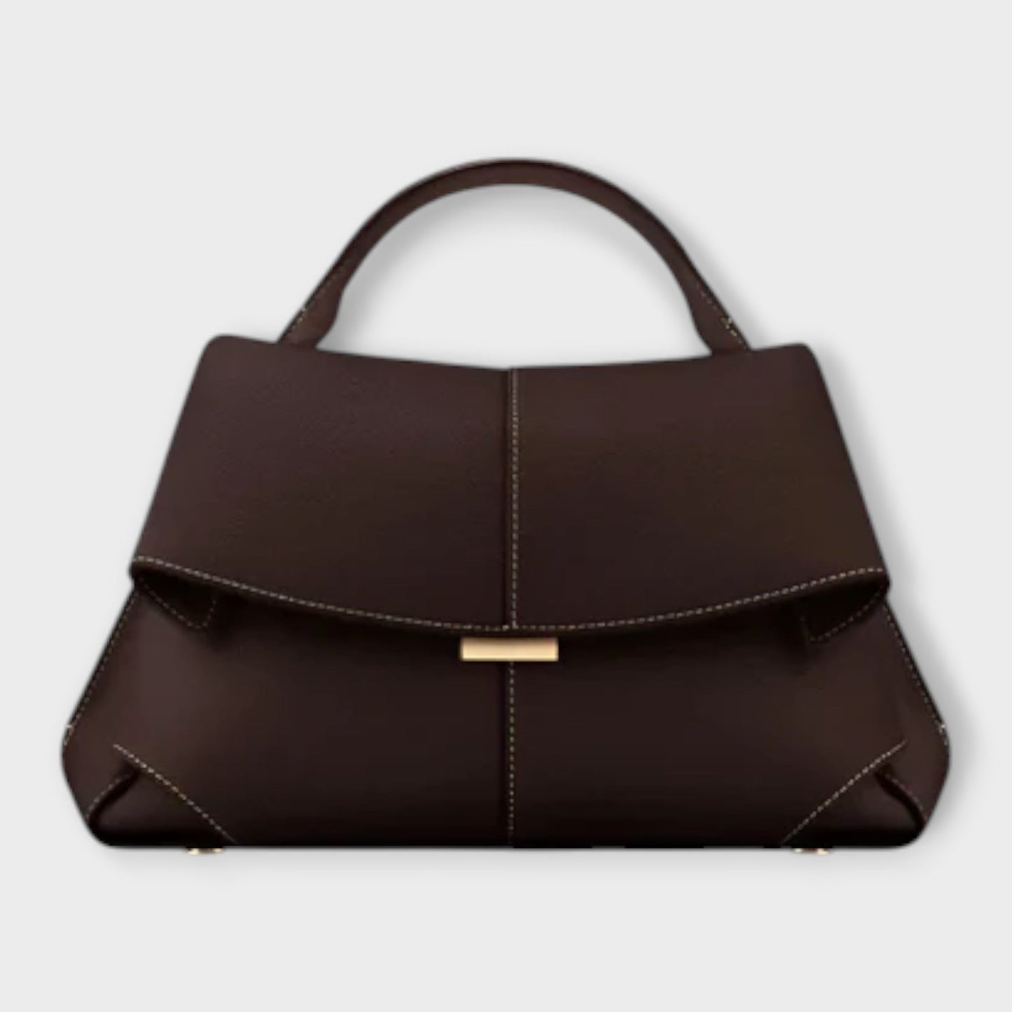 Calantha | Women’s Classic Top Handle Handbag in Black Leather