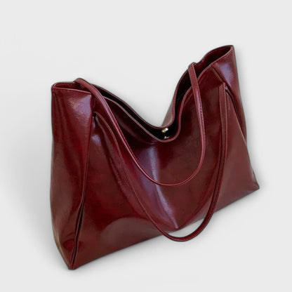Astrid | Women’s Classic Black Leather Everyday Carry Handbag Style