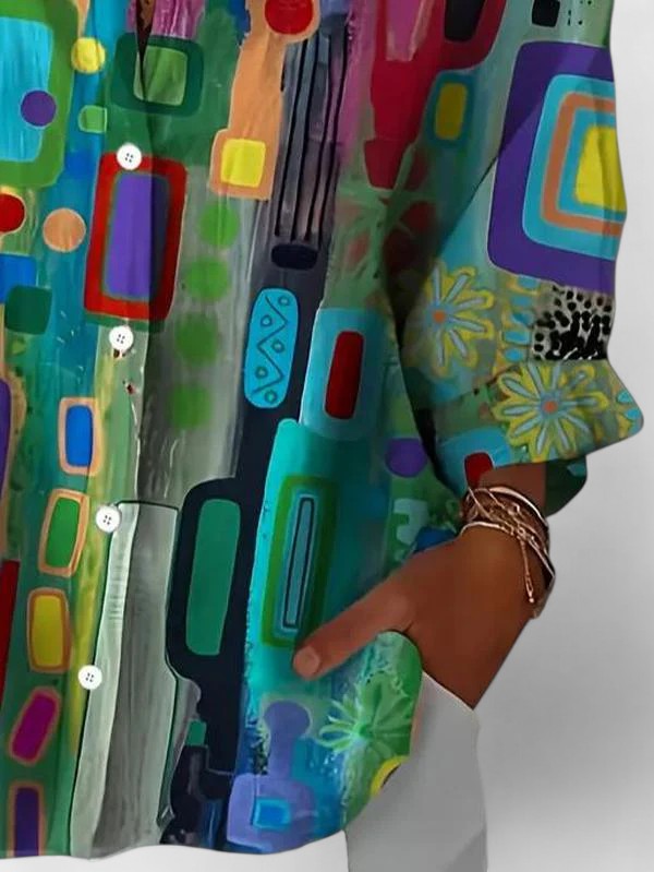 Astrid | Vibrant Elegant Geometric Pattern Blouse
