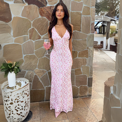 Alethea | Elegant Floral Maxi Women's Floral Wedding Guest Dress