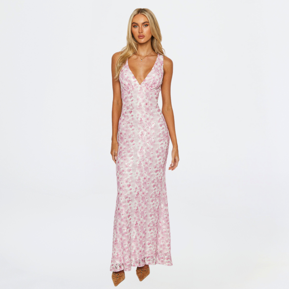 Alethea | Elegant Floral Maxi Women's Floral Wedding Guest Dress
