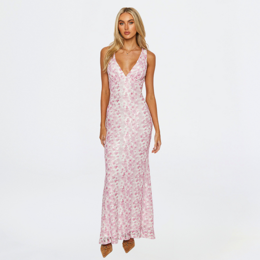 Alethea | Elegant Floral Maxi Women's Floral Wedding Guest Dress
