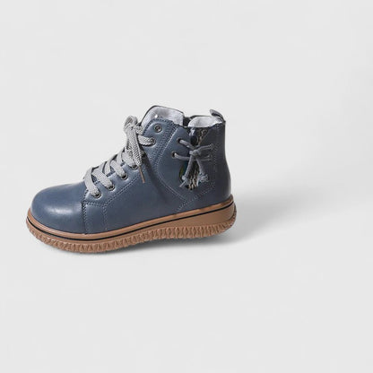 Alethea | Blue Leather Orthopedic Boots