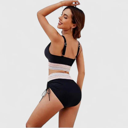 Calista | Women’s High-Waisted Pink Bikini Swimsuit Set