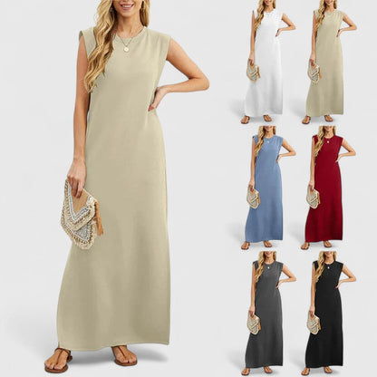Alethea | Sleek Elegant Maxi Dress in Dusty Blue