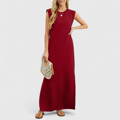 Alethea | Sleek Elegant Maxi Dress in Dusty Blue