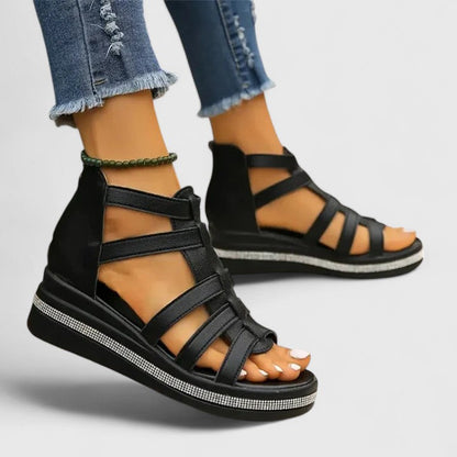 Alethea | Beige Orthopedic Strass Sandals