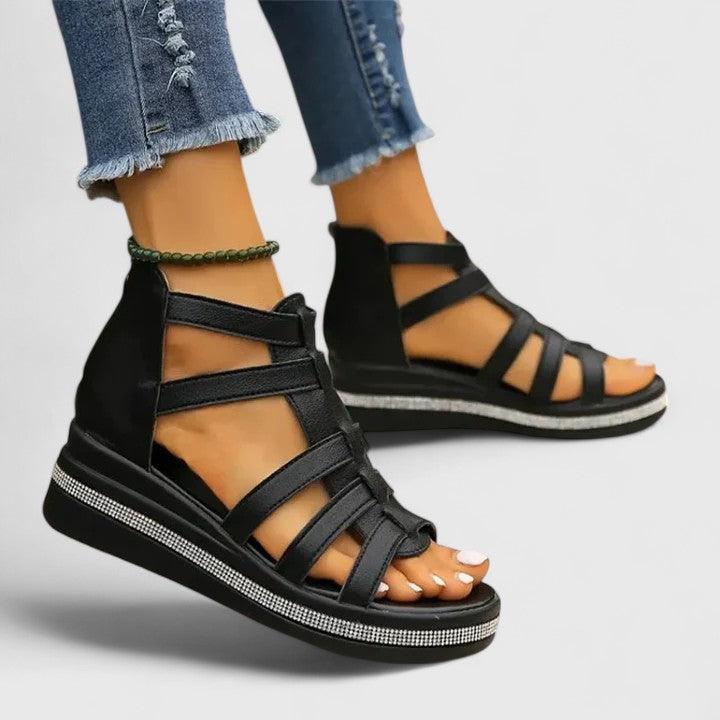 Alethea | Beige Orthopedic Strass Sandals