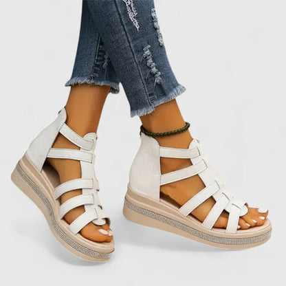 Alethea | Beige Orthopedic Strass Sandals
