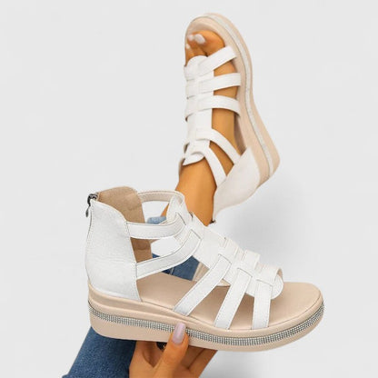 Alethea | Beige Orthopedic Strass Sandals