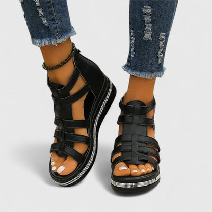 Alethea | Beige Orthopedic Strass Sandals