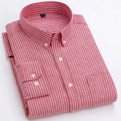 Beckett | Elegant Light Blue Modern Striped Cotton Shirt