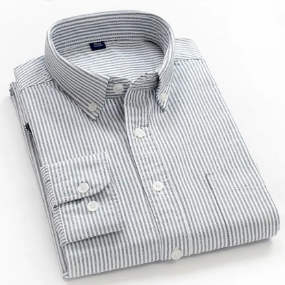 Beckett | Elegant Light Blue Modern Striped Cotton Shirt