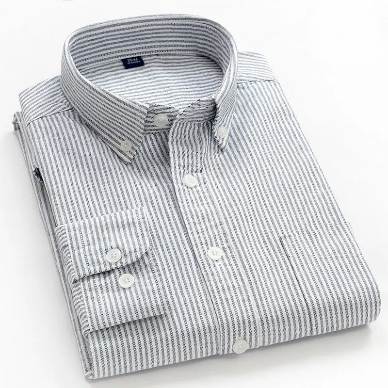 Beckett | Elegant Light Blue Modern Striped Cotton Shirt