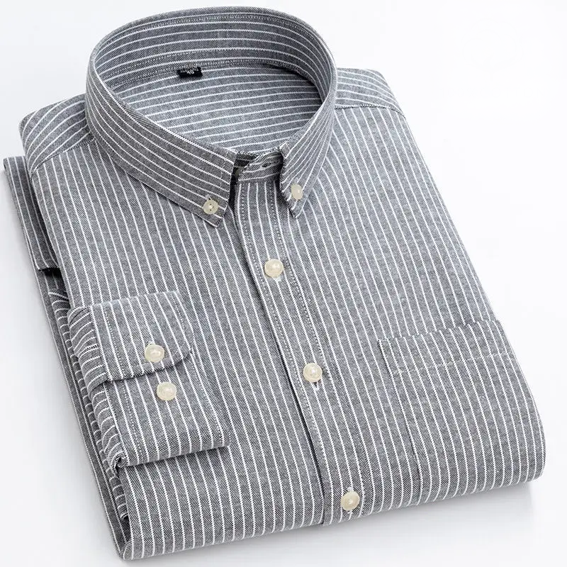 Beckett | Elegant Light Blue Modern Striped Cotton Shirt
