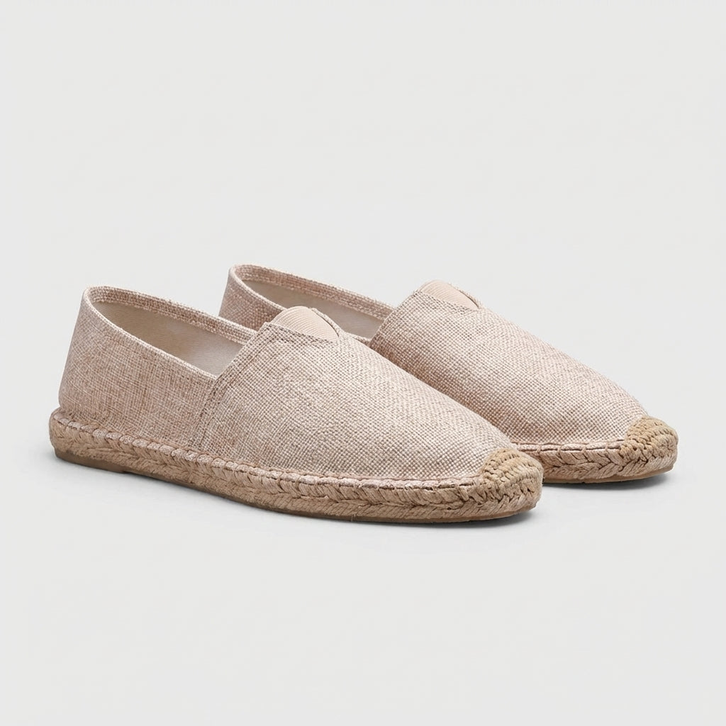 Calista | Women’s Orthopedic Jute Sole Slip-On Espadrilles in White Canvas