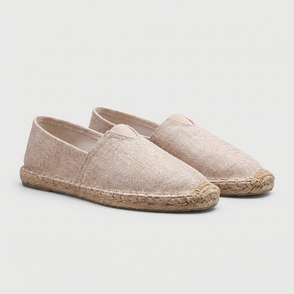 Calista | Women’s Orthopedic Jute Sole Slip-On Espadrilles in White Canvas