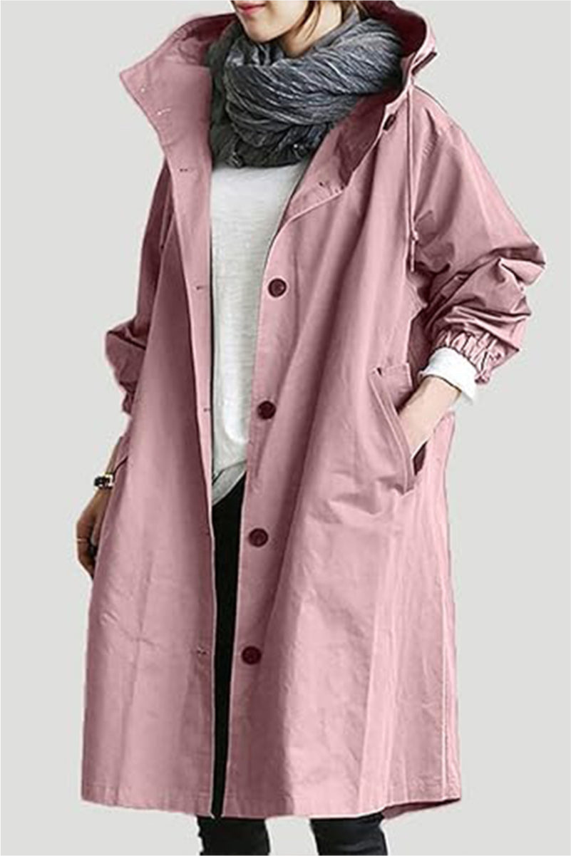 Astrid | Oversized Water-Resistant Windbreaker in Vibrant Red
